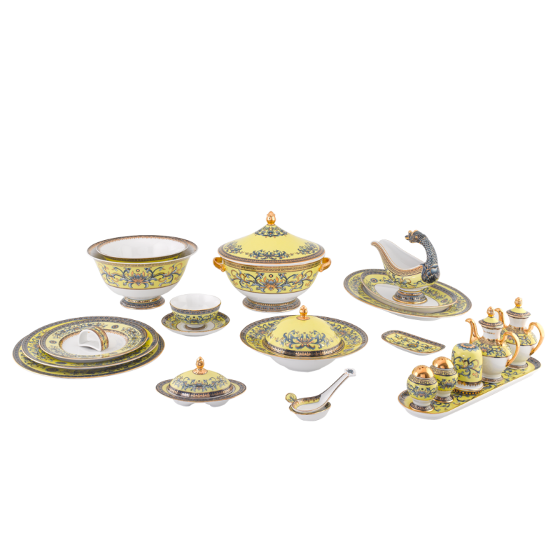 Bộ đồ ăn 6 người Âu-Á + thố 82 sản phẩm - Hoàng Cung - Hoàng Liên