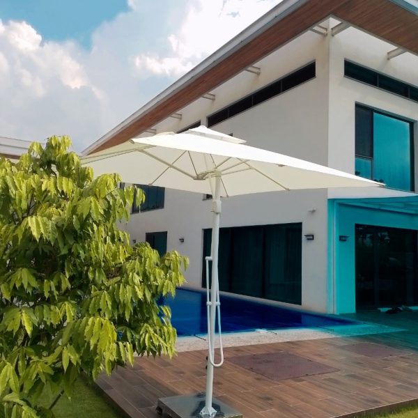 Ô dù hòa phát lệch tâm vuông 3m màu trắng