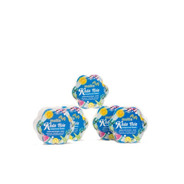 Bộ 10 Khăn Tay Nén Mollis Cotton Mollis Cotton HNEN Cao Cấp Thấm Hút Sử Dụng Nhiều Lần Tiện Lợi Du Lịch PC33